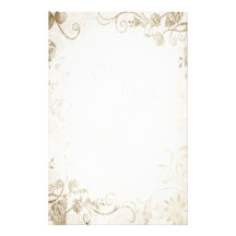 Mariage vintage d'or antique élégant papier à lettre personnalisé