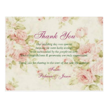 mariage vintage floral de rose élégant de rose mer carte postale