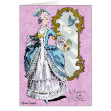 Marie Antoinette and Bluebird Greeting Cards