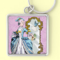 Marie Antoinette and Bluebird keychains