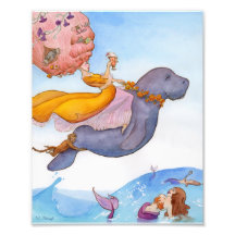Marie Antoinette and her Manatee 8x10 Print Art Photo