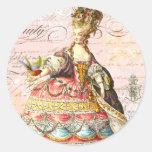 Marie Antoinette and Pink Paris Round Sticker