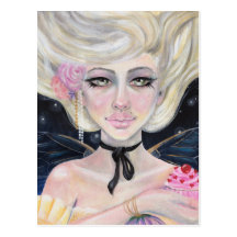 Marie Antoinette and the cherry topped cupcake Post Cards