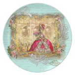 Marie Antoinette at Versailles Party in Aqua Dinner Plates