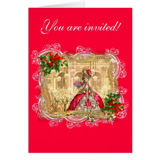 Marie Antoinette Christmas Ball Card