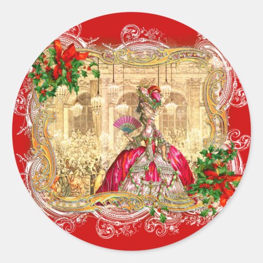 Marie Antoinette Christmas Ball Sticker