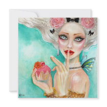 Marie Antoinette Cupcake Queen Custom Announcements