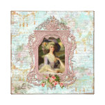 Marie Antoinette Framed in Pink Stretched Canvas Print