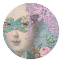 MARIE ANTOINETTE French Masquerade Round Stickers