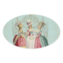Marie Antoinette French Paris Ladies Oval Stickers