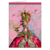 Marie Antoinette Hot Pink & Peacock Card