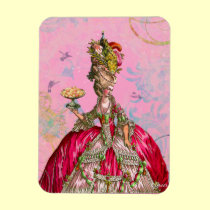 Marie Antoinette & Hummingbirds in Pink magnets