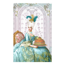 Marie Antoinette in Aqua Customized Stationery
