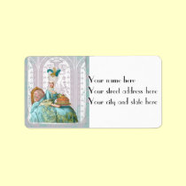 Marie Antoinette in Aqua with Cake labels