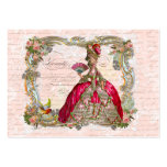 Marie Antoinette in Hot Pink with Pink Roses Business Cards