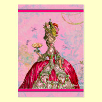 Marie Antoinette in Pink with Peacock business cards