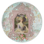 Marie Antoinette in Pink with Pink Roses Plate