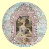 Marie Antoinette in Pink with Pink Roses plates