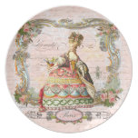 Marie Antoinette in Pink with Pink Roses Dinner Plates