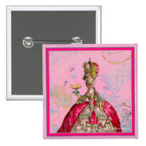 Marie Antoinette Let them eat cake & Peacock buttons