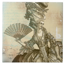 Marie Antoinette Parchment Art Tile