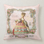 Marie Antoinette Paris and Pink Roses Pillow