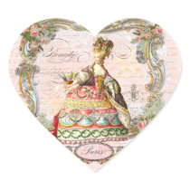 Marie Antoinette Paris Pink Roses Stickers