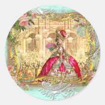 Marie Antoinette Party at Versailles French Style Round Sticker