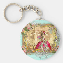 Marie Antoinette Party at Versailles in Aqua Keychains
