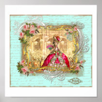 Marie Antoinette Party at Versailles in Aqua Print