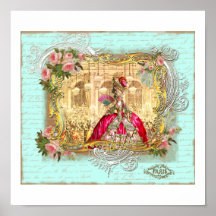 Marie Antoinette Party at Versailles in Aqua Print