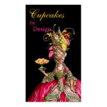 Marie Antoinette peacock and cake Business Cards