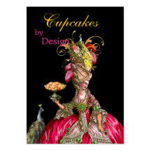 Marie Antoinette peacock and cake Business Cards