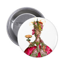 Marie Antoinette peacock and cake Button