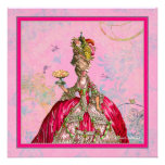 Marie Antoinette Peacock and Hot Pink Custom Invitation