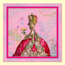 Marie Antoinette Peacock and Hot Pink invitations