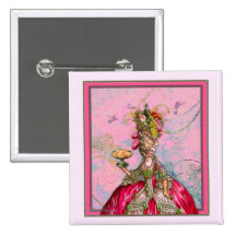 Marie Antoinette Peacocks and Cakes Pinback Buttons