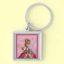 Marie Antoinette Peacocks and Cakes keychains