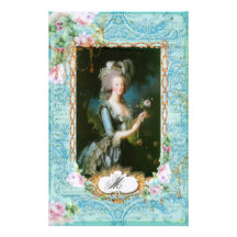 Marie Antoinette Pink Roses n Lace Stationery Paper