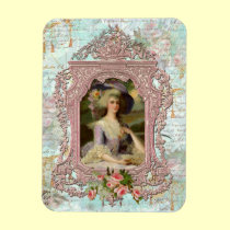 Marie Antoinette & Pink Roses magnets