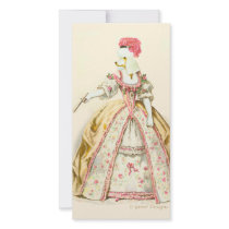 Marie Antoinette Poodle Fashion Plate Stationery