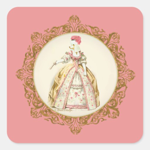 Marie Antoinette Poodle Sticker