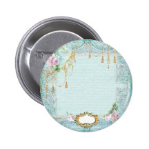 Marie Antoinette Roses and Lace Stationery/Cards Pinback Button