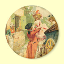 Marie Antoinette Style Vintage Art Design magnets