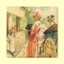 Marie Antoinette Style Vintage Art Design magnets