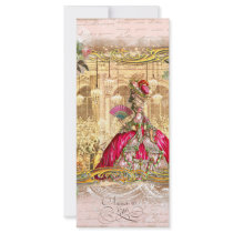 Marie Antoinette Versailles Party Pink Rack Card