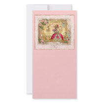 Marie Antoinette Versailles Pink Party Rack Card Custom Photo Card