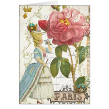 Marie Antoinette Versailles Stationery Garden Rose Card