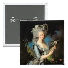 Marie Antoinette  with a Rose, 1783 Button