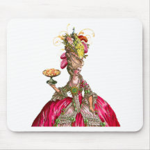 Marie Antoinette with Cakes and Peacock Mousepad